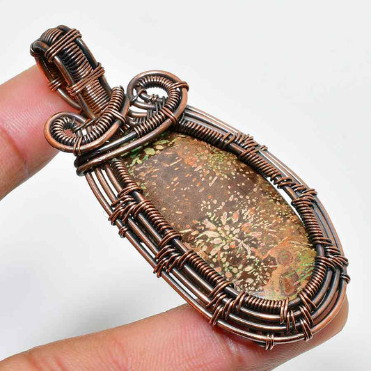 Gaia’s Embrace – Jasper & Copper Pendant