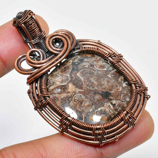 Jasper Essence – Antique Copper Wire Pendant