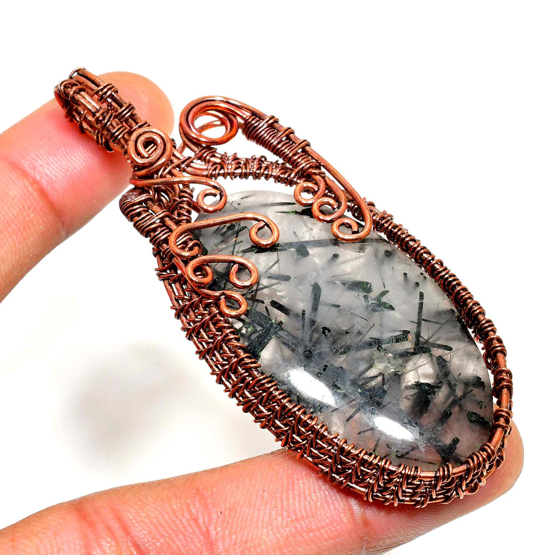 Night Guard – Black Tourmaline Copper Pendant