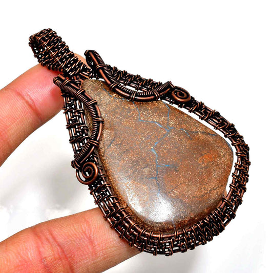 Earth’s Embrace – Jasper & Oxidized Copper Pendant