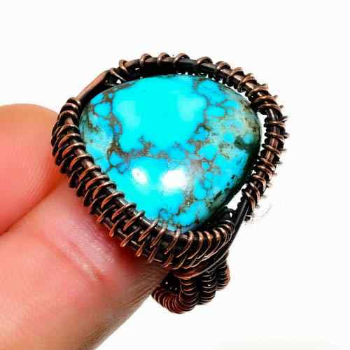 Celestial Wrap – Turquoise Copper Ring