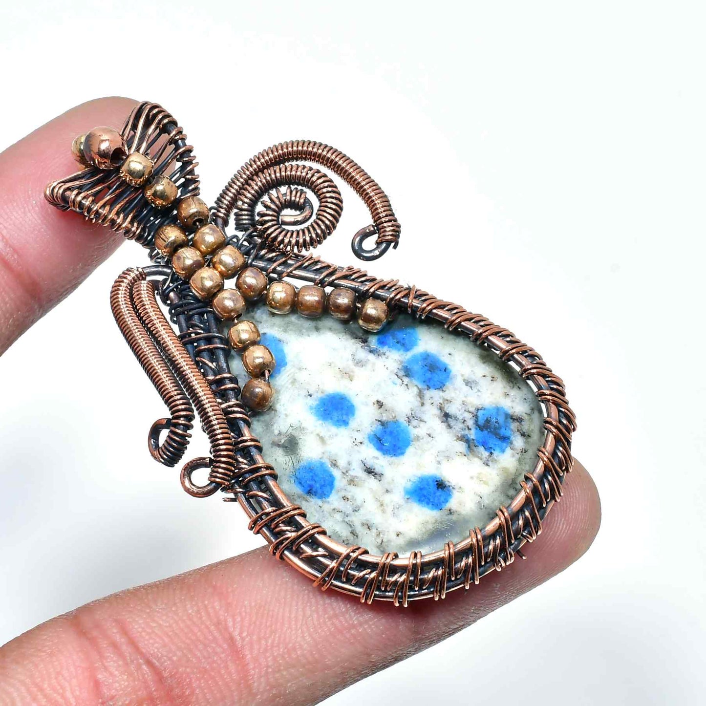 Gaia’s Muse – Copper-Wrapped Natural Stone Pendant