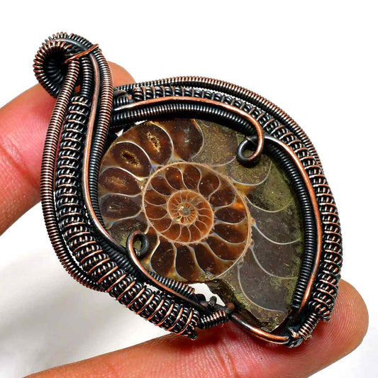 Gaia’s Spiral – Handcrafted Sterling Silver Ammonite Pendant