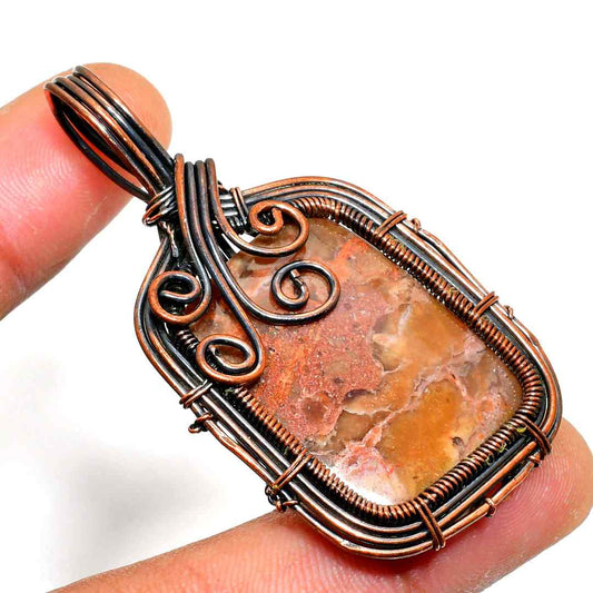 Gaia’s Embrace – Copper-Wrapped Agate Pendant