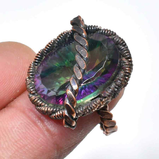 Ezra’s Veil – Aura Quartz & Oxidized Copper Pendant