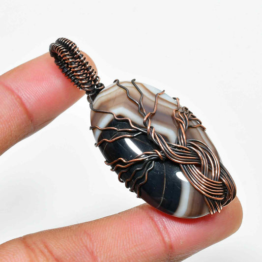 Earthsong – Copper-Wrapped Agate Pendant