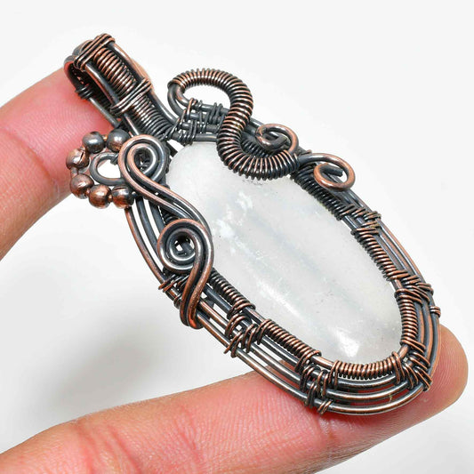 Ezra’s Veil – Oxidized Copper Quartz Pendant