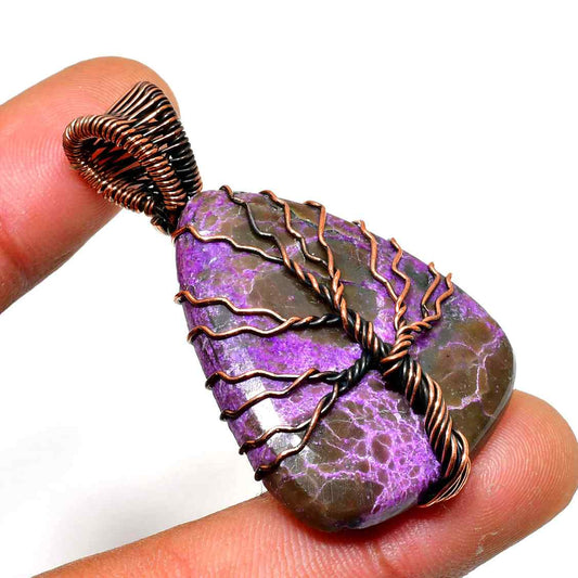 Ezra’s Veil – Mystic Amethyst & Oxidized Copper Pendant