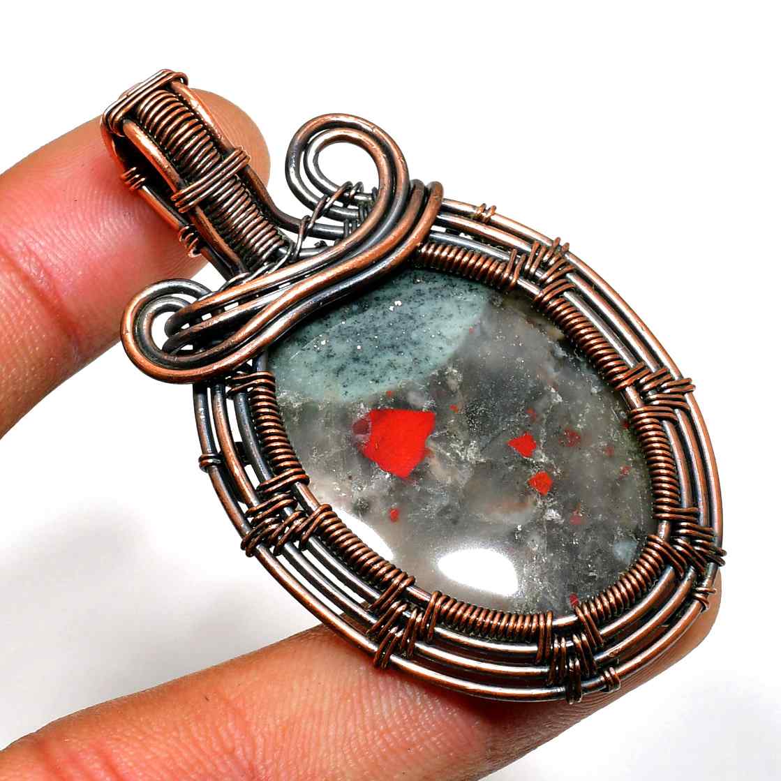 Ember Shield – Volcanic Copper Pendant
