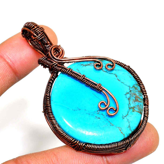 Harmony’s Embrace – Turquoise Copper Pendant