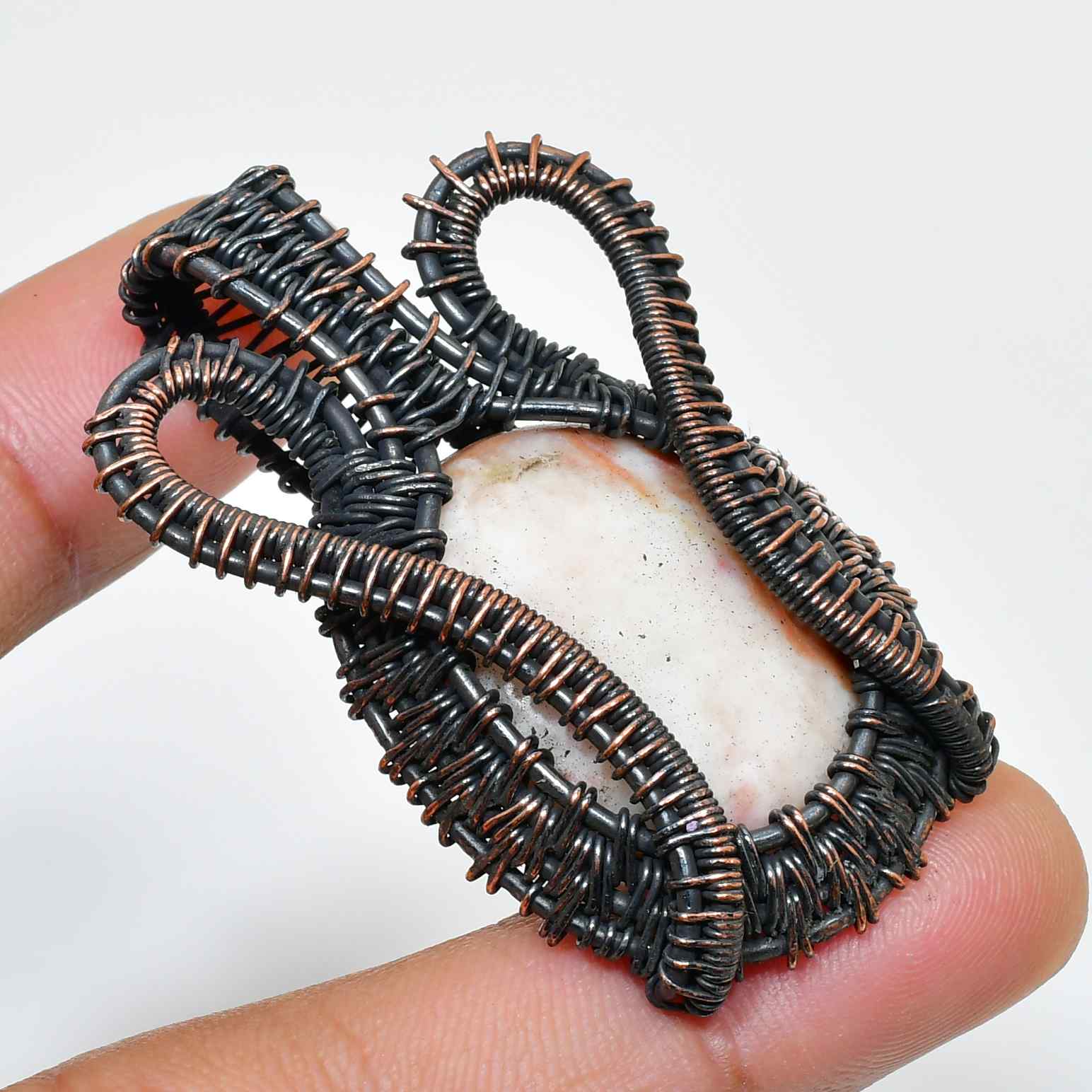 Gaia’s Embrace – Copper-Wrapped Stone Pendant