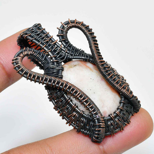 Gaia’s Embrace – Copper-Wrapped Stone Pendant