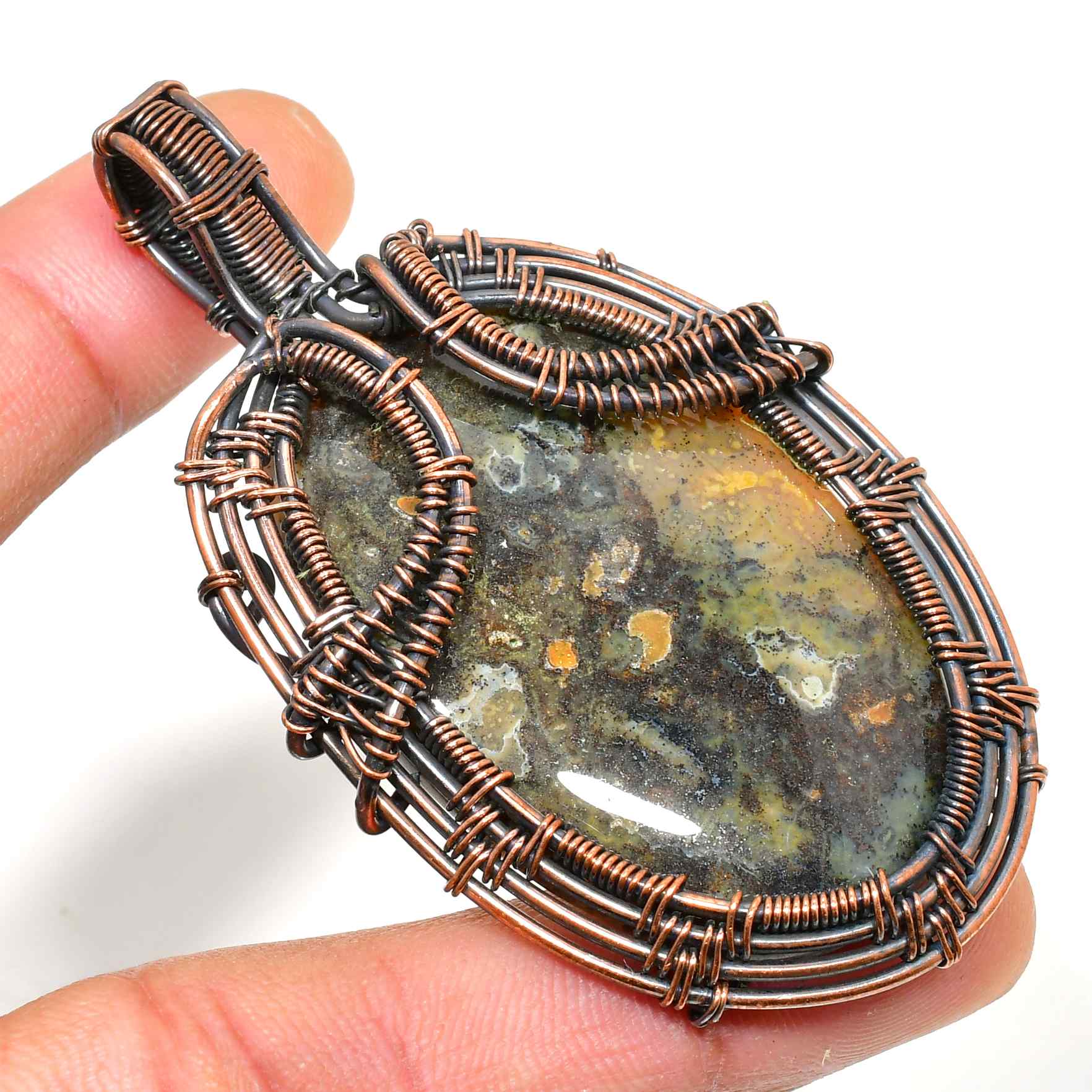 Gaia’s Embrace – Copper Stone Pendant