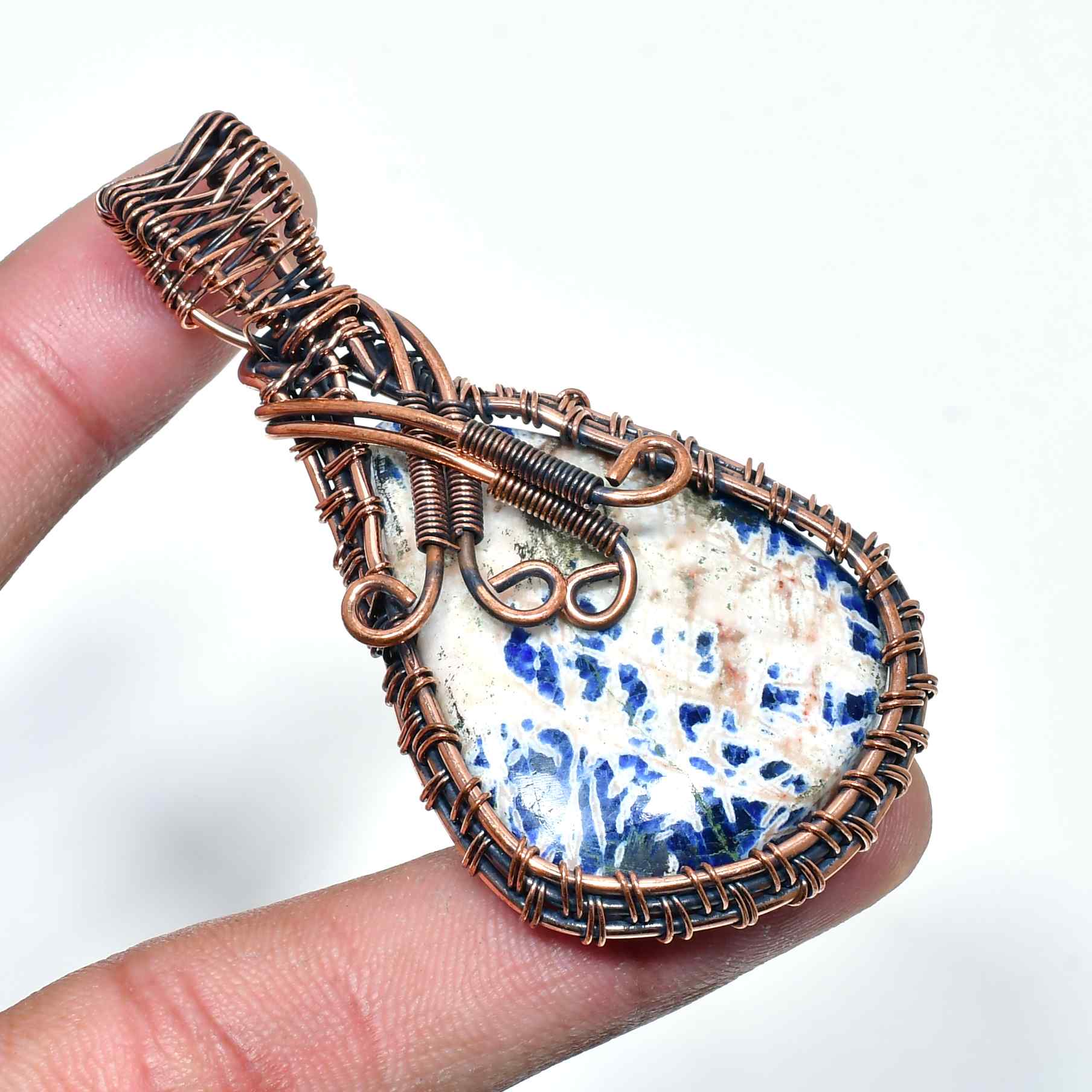 Blue Harmony – Sodalite Copper Pendant