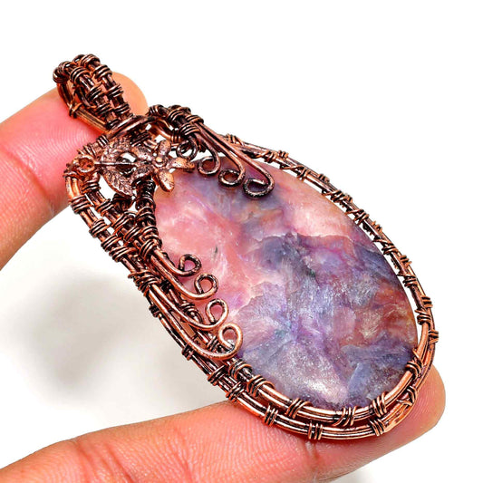 Ezra’s Veil – Amethyst & Oxidized Copper Pendant