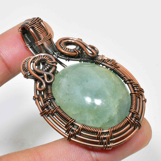 Serenity’s Embrace – Jade & Antique Copper Pendant
