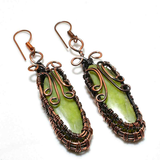 Serenity’s Embrace – Jade & Copper Earrings