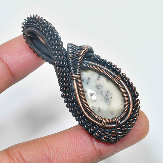 Infinite Harmony – Natural Stone & Oxidized Copper Pendant