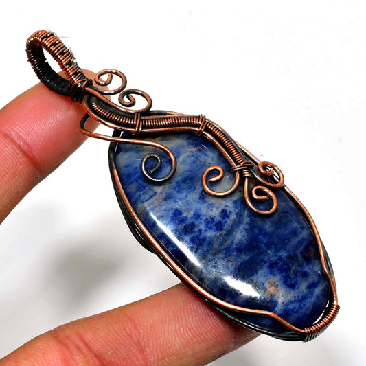 Midnight Harmony – Sodalite Copper Pendant