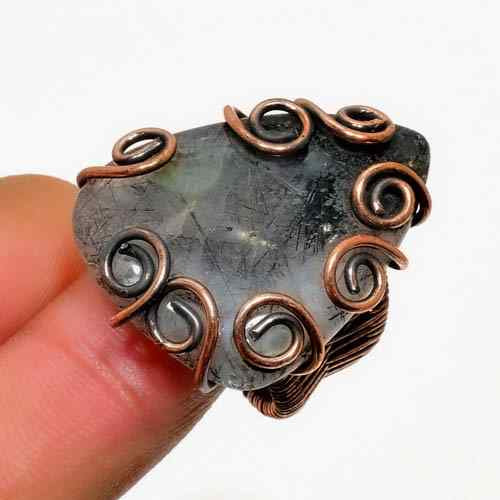 Luna’s Gleam – Labradorite & Copper Ring