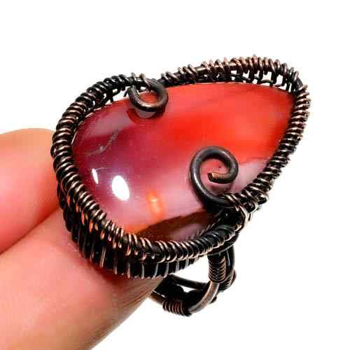 Ember’s Embrace – Agate Copper Ring