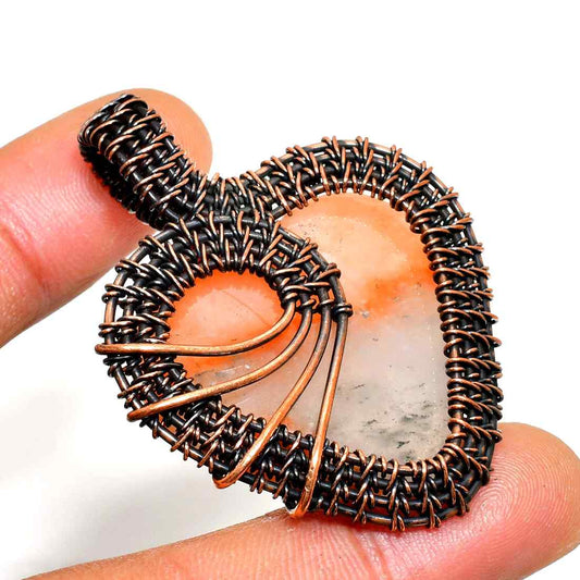 Terra’s Heart – Copper-Wrapped Quartz Pendant