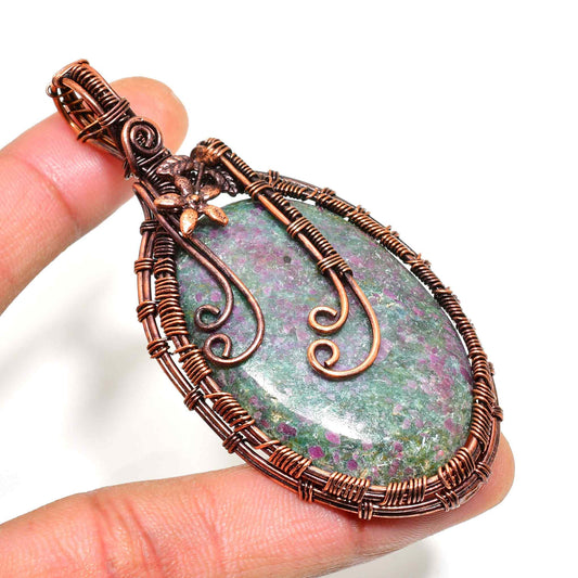 Lush Serenity – Watermelon Tourmaline Copper Pendant