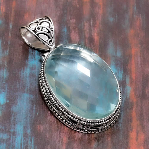 Tranquil Tides – Aquamarine Silver Filigree Pendant