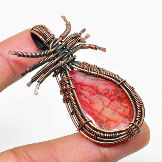 Seraph’s Embrace – Copper-Wrapped Gemstone Pendant