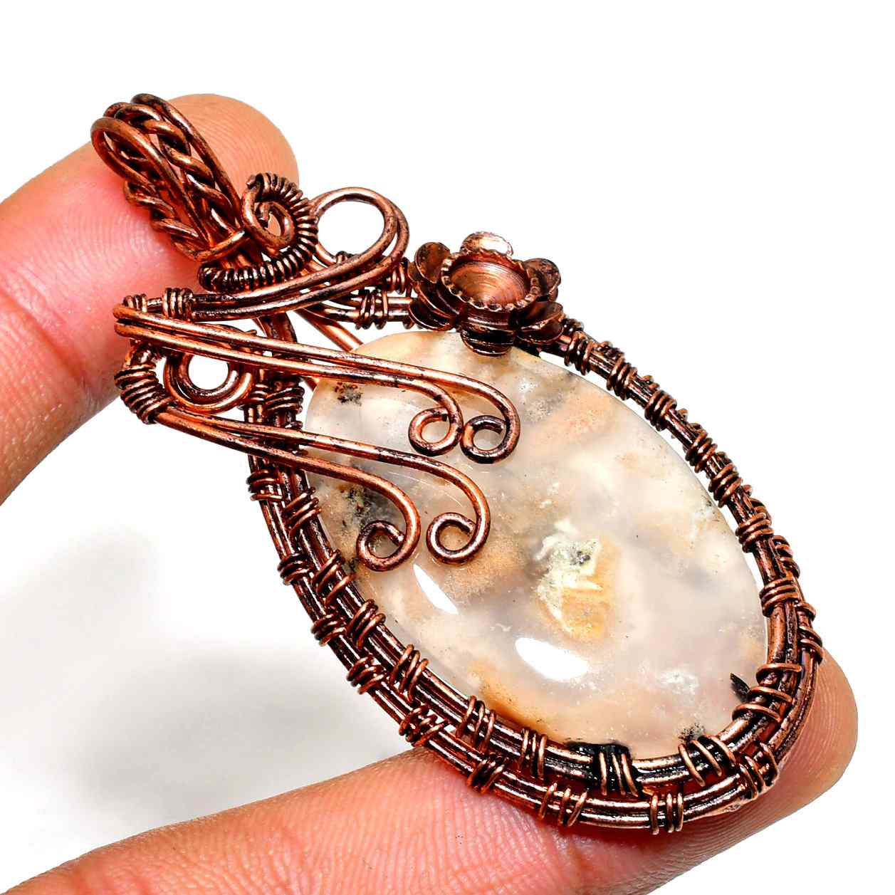 Serenity’s Embrace – Opal & Copper Pendant