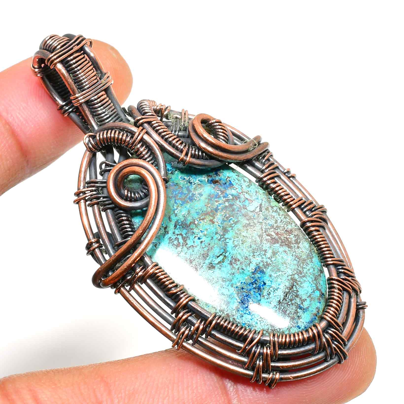 Celestial Oasis – Turquoise Copper Pendant