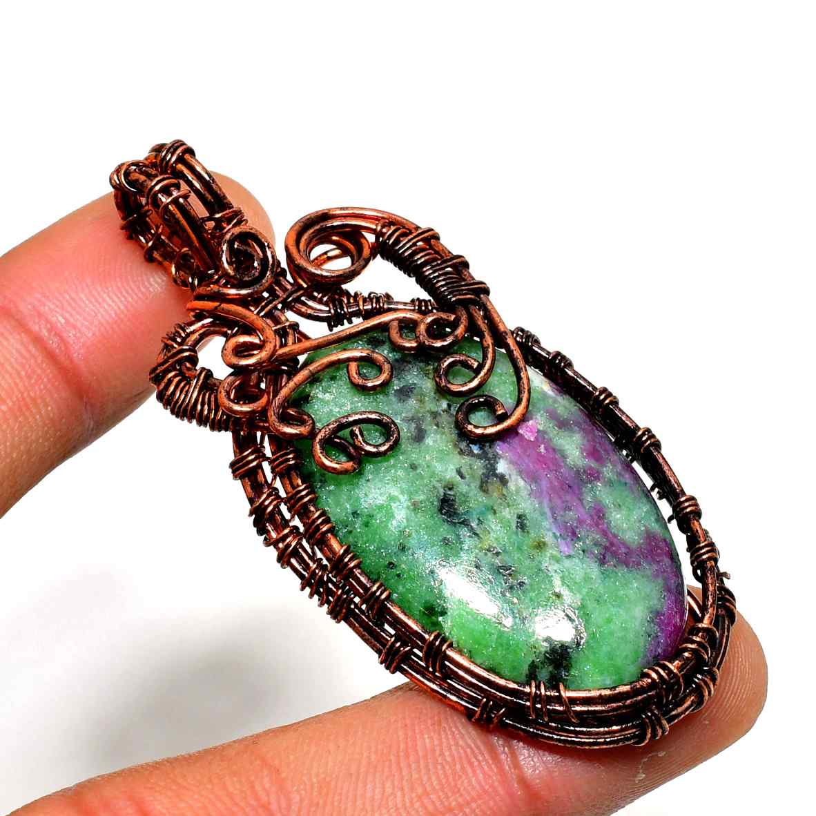 Gaia’s Embrace – Tourmaline Copper Pendant