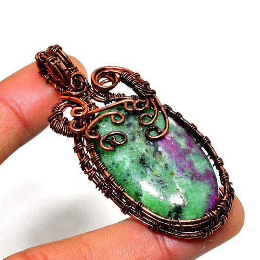 Gaia’s Embrace – Tourmaline Copper Pendant