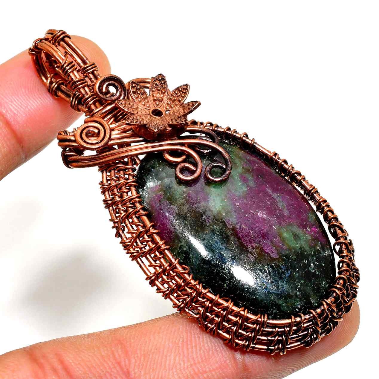Nature’s Guardian – Natural Stone Copper Pendant