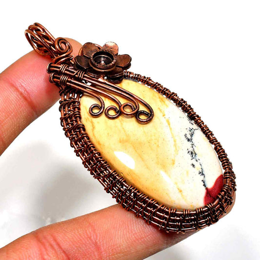 Gaia’s Embrace – Copper-Wrapped Stone Pendant