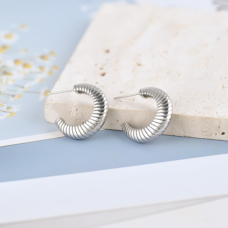 Vintage Oval Textured Earrings
