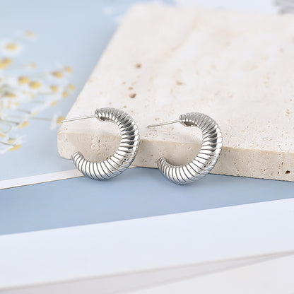 Vintage Oval Textured Earrings
