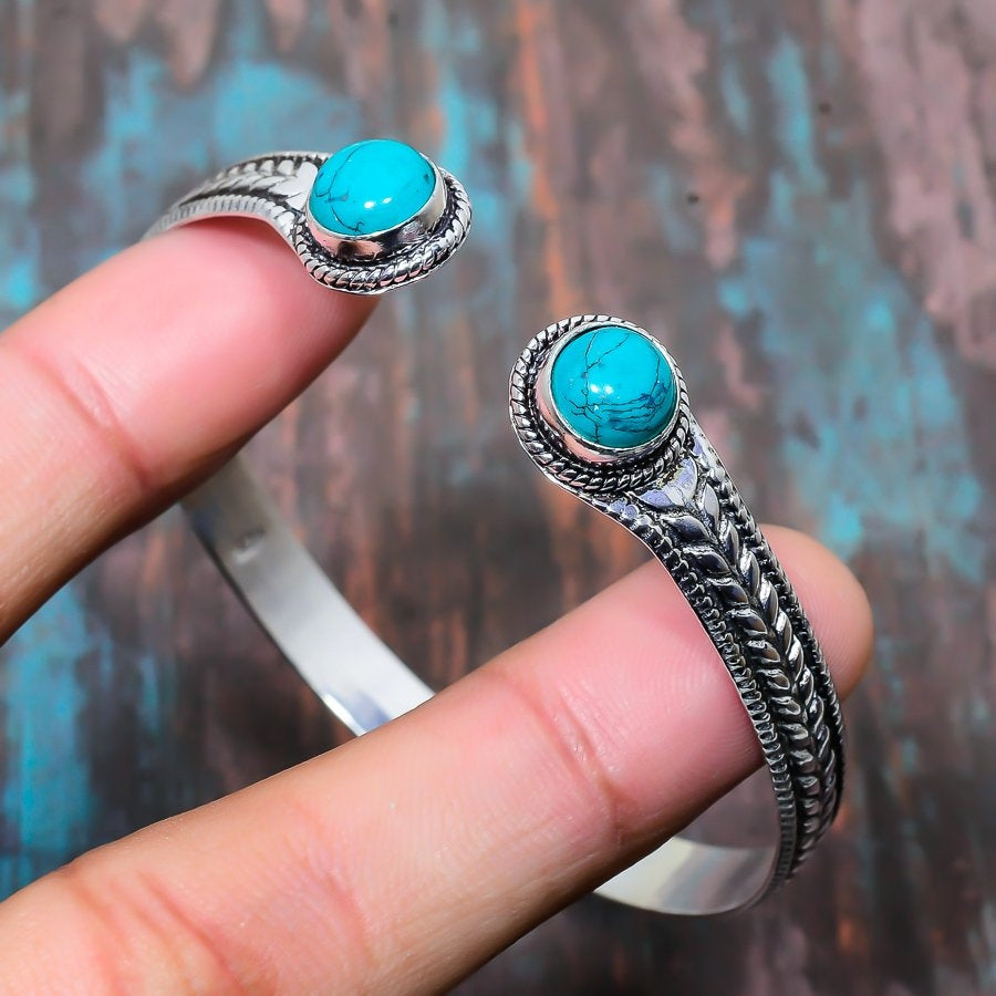 Bohemian Bliss – Turquoise Silver Cuff