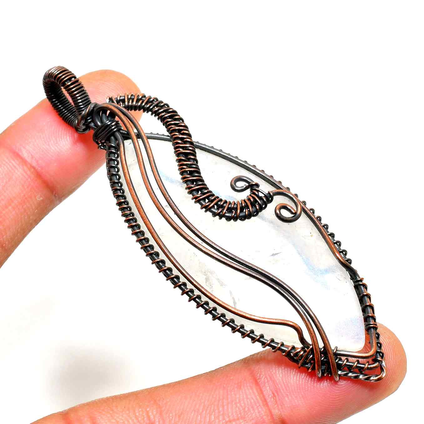 Ezra’s Veil – Handwrapped Amethyst & Copper Pendant