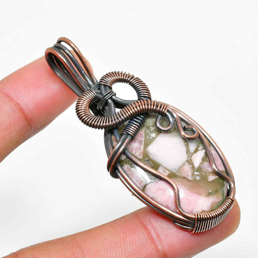 Gaia’s Harmony – Oxidized Copper Stone Pendant