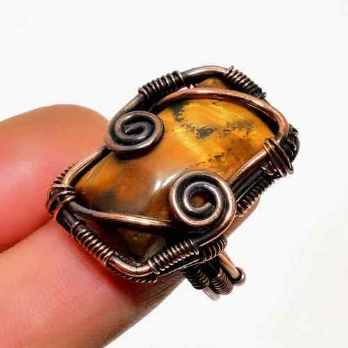 Warrior’s Gaze – Tiger’s Eye Copper Ring