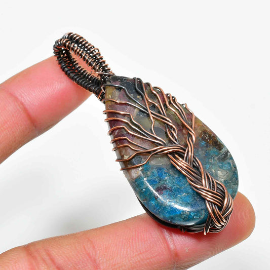 Gaia’s Embrace – Copper-Wrapped Stone Pendant