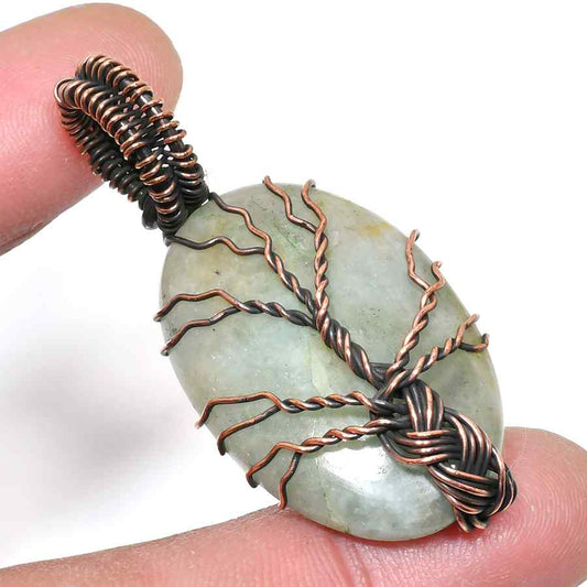 Serenity Tree – Jade & Copper Pendant