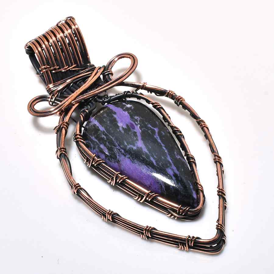 Ezra’s Veil – Amethyst & Oxidized Copper Pendant