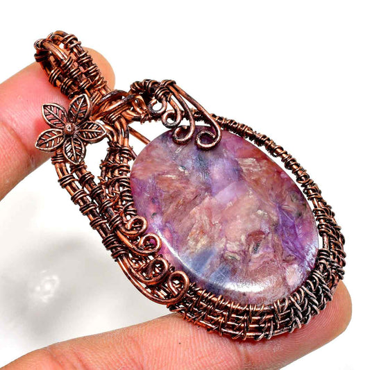 Ezra’s Veil – Mystic Amethyst & Oxidized Copper Pendant