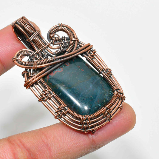 Terra’s Embrace – Copper-Wrapped Jasper Pendant