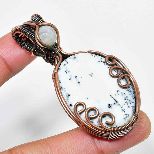 Aria’s Calm – Snowflake Obsidian Copper Pendant