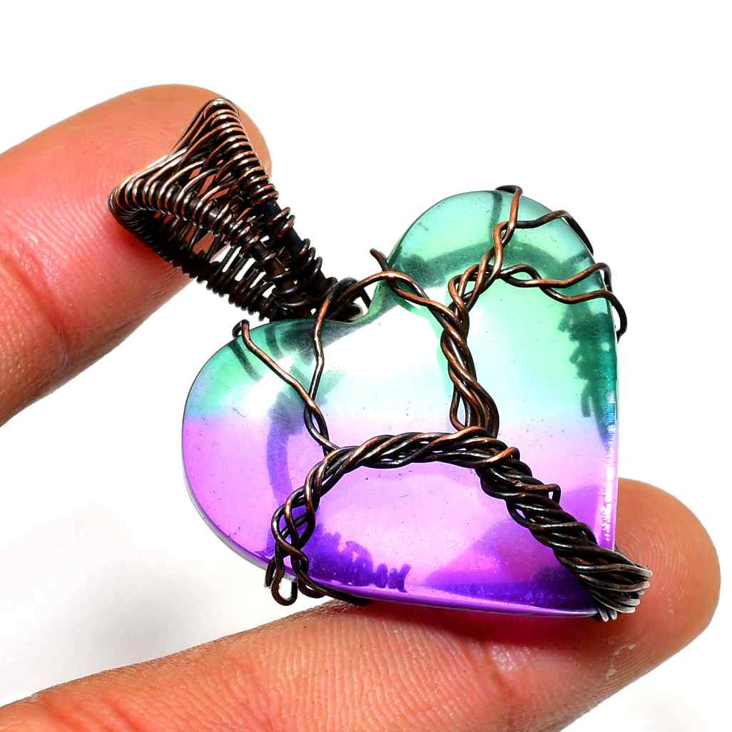Serenity’s Heart – Fluorite & Copper Pendant