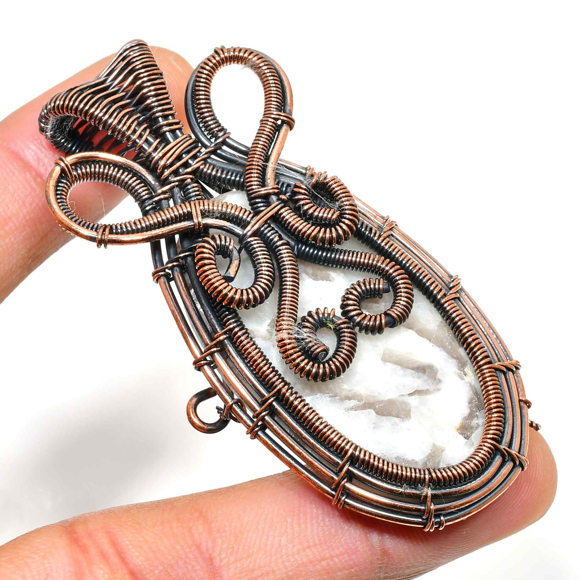 Serenity’s Embrace – Amethyst & Oxidized Copper Pendant