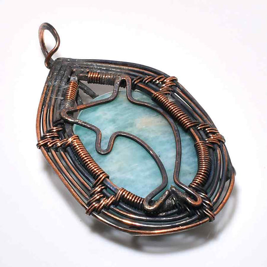 Tranquil Tide – Aquamarine Copper Pendant